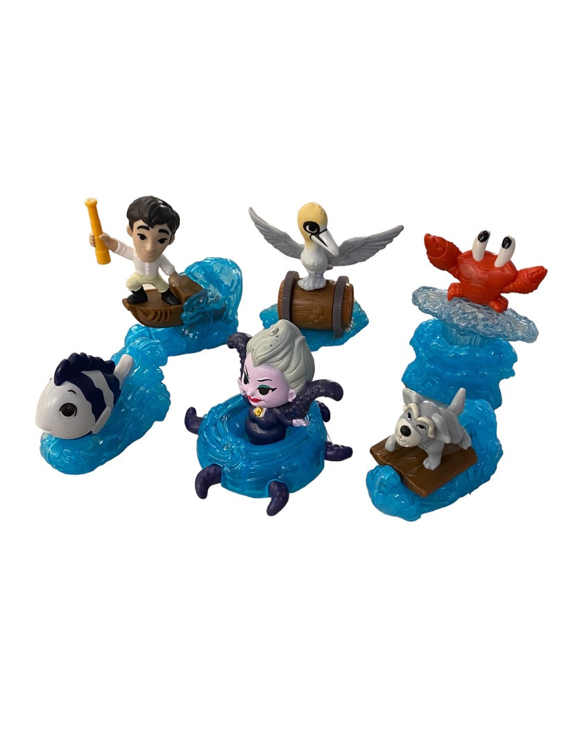 McDonalds Disney The Little Mermaid Set of 6 Rolling Toys