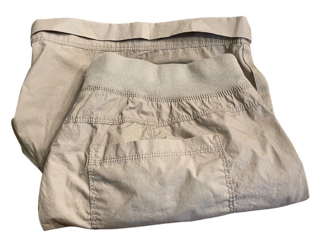 Large Calvin Klein Jeans Khaki Elastic Front Tie Waist Shorts Pockets