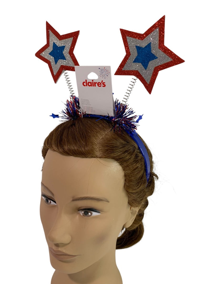 Claires Headband Patriotic USA Sparkly Stars Fun Novelty