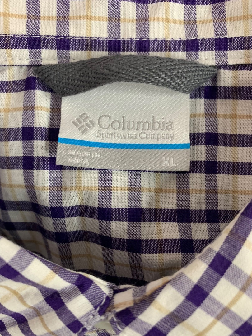 XL Columbia Mens New Washington Huskies Button Down Shirt Plaid