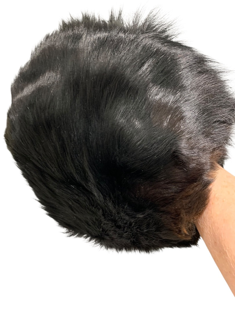 1960s Beaver Fur Muff Warm Winter Vintage Hand Warmer Brown 12 Inch