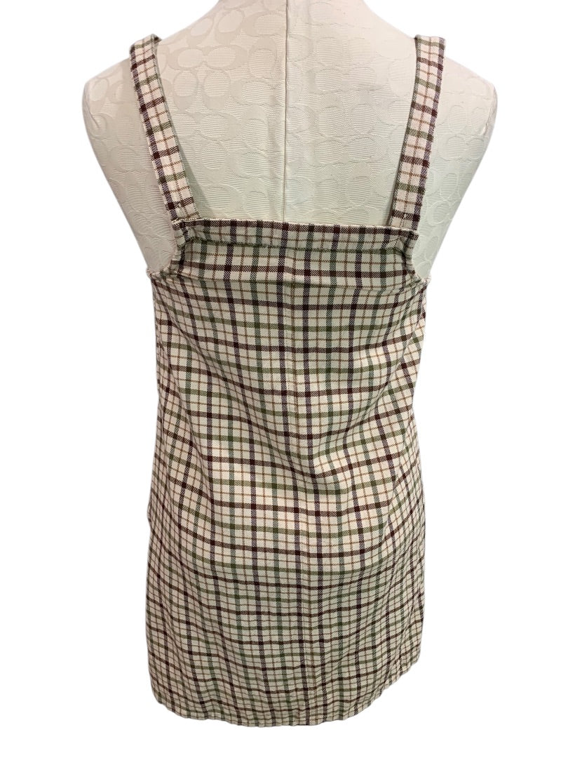Small American Eagle Plaid Jumper Dress Lightweight Flannel Cotton