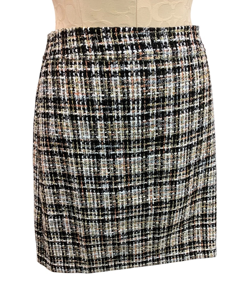 Size 2P Loft Petites Womens New Plaid Tweed Skirt Lined