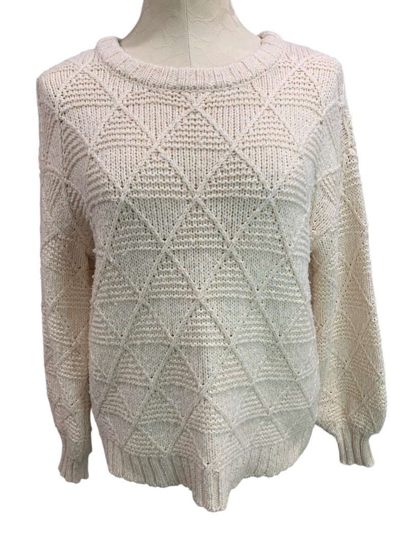 XS American Eagle Womens Ivory Diamond Woven Sweater