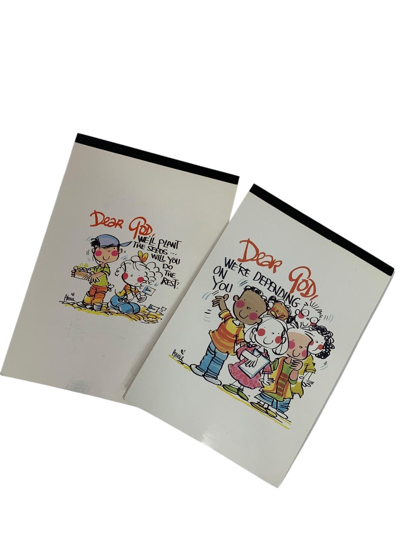 Set of 2 Vintage Lined Notepads "Dear God . . ." 5.5" x 8"