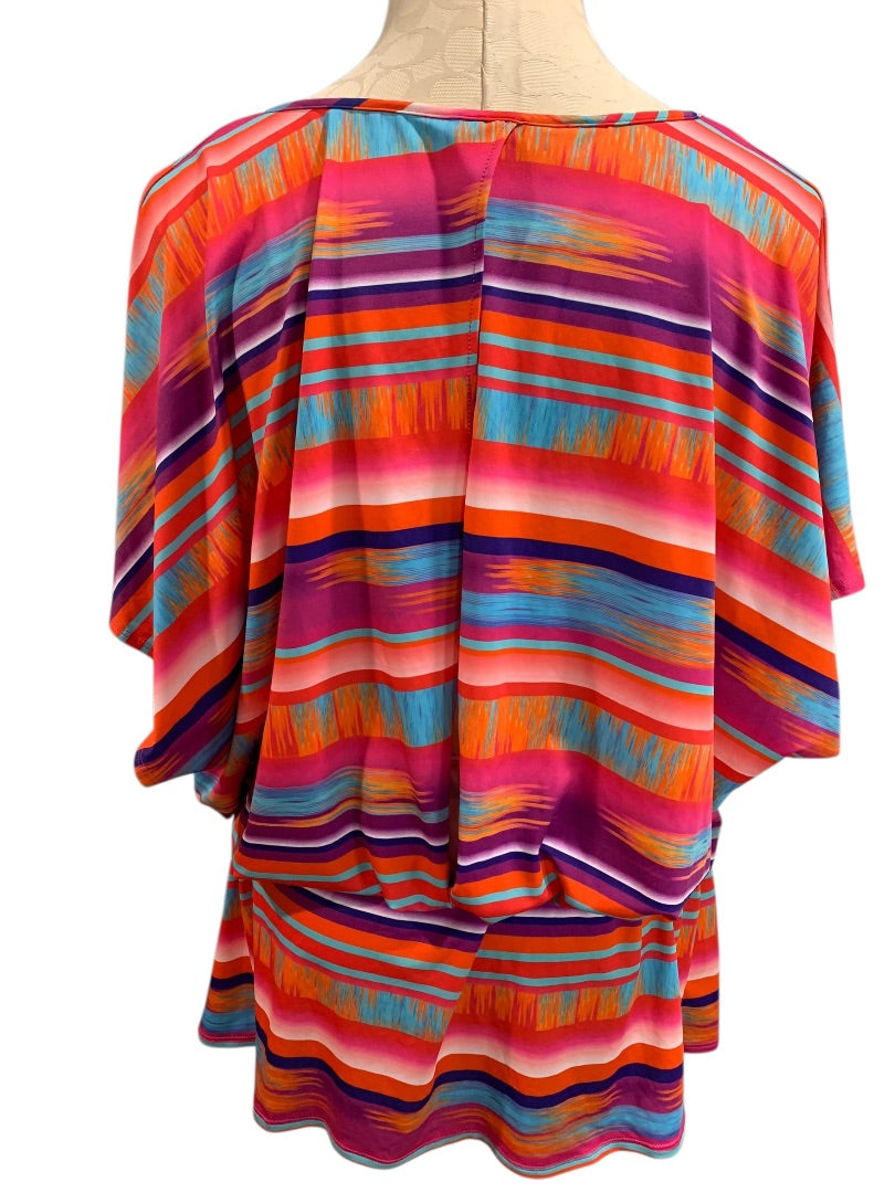 XL La Blanca Womens Swim Coverup Dress Blouson Style Multicolor