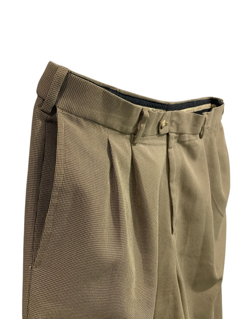 38 x 32 Croft & Barrow Mens Dress Pants Brown Black Micro Houndstooth