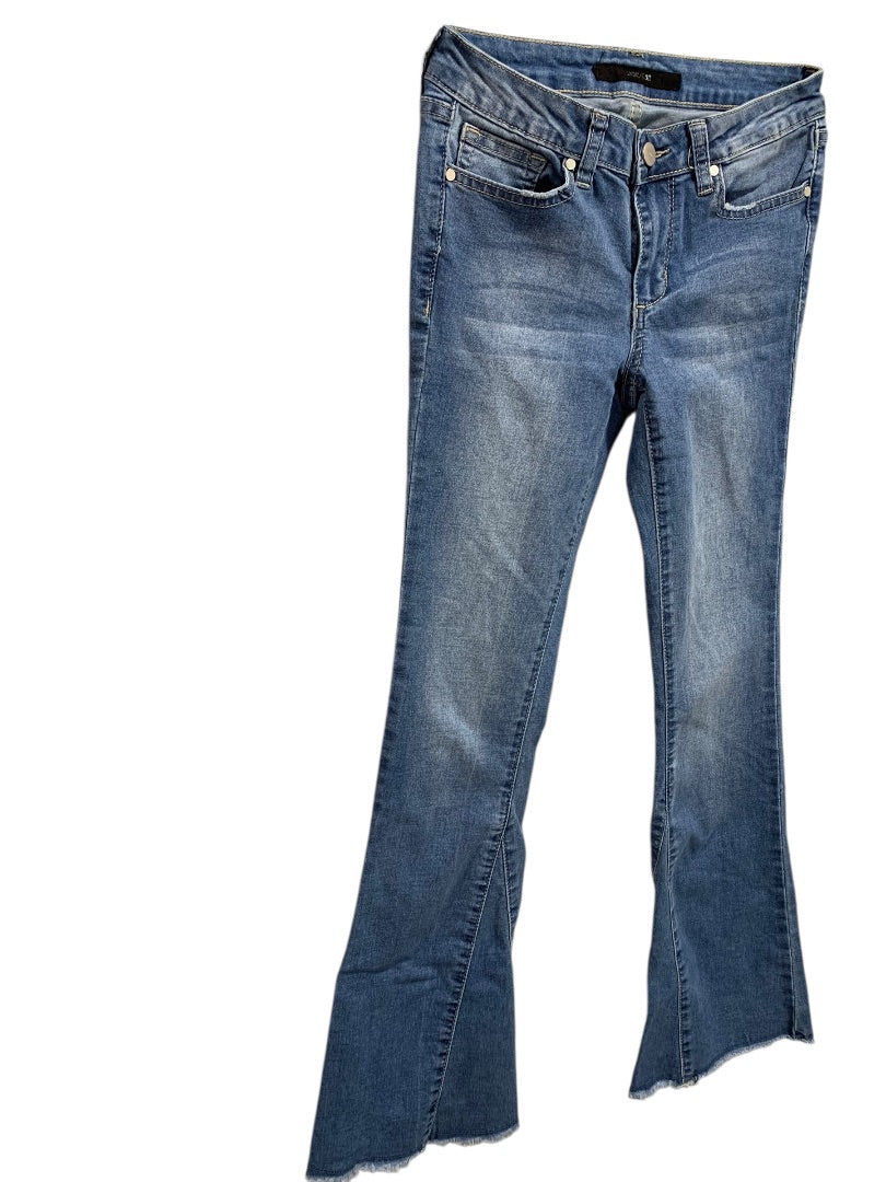 Size 14 Joes Jeans Girls Flare Leg Denim Frayed Hem Retro