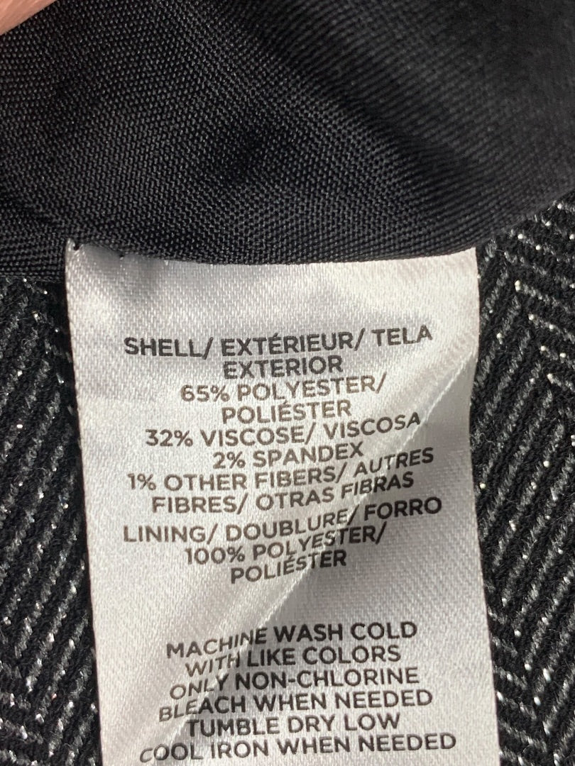 Size 2P Loft Petites Black Silver Herringbone A-Line Skirt