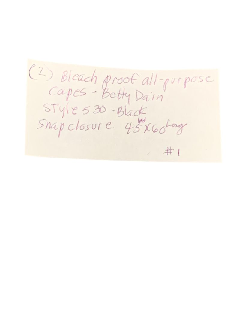 Set of 2 Betty Dain Bleachproof All Purpose Hair Styling Cape Style 530 Black