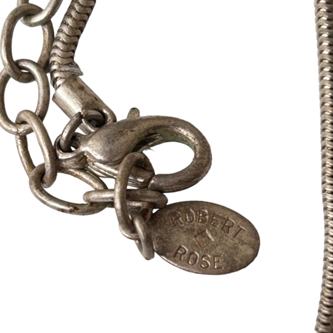 Robert Rose Silvertone Frosted Acrylic Bead Necklace 15.5"