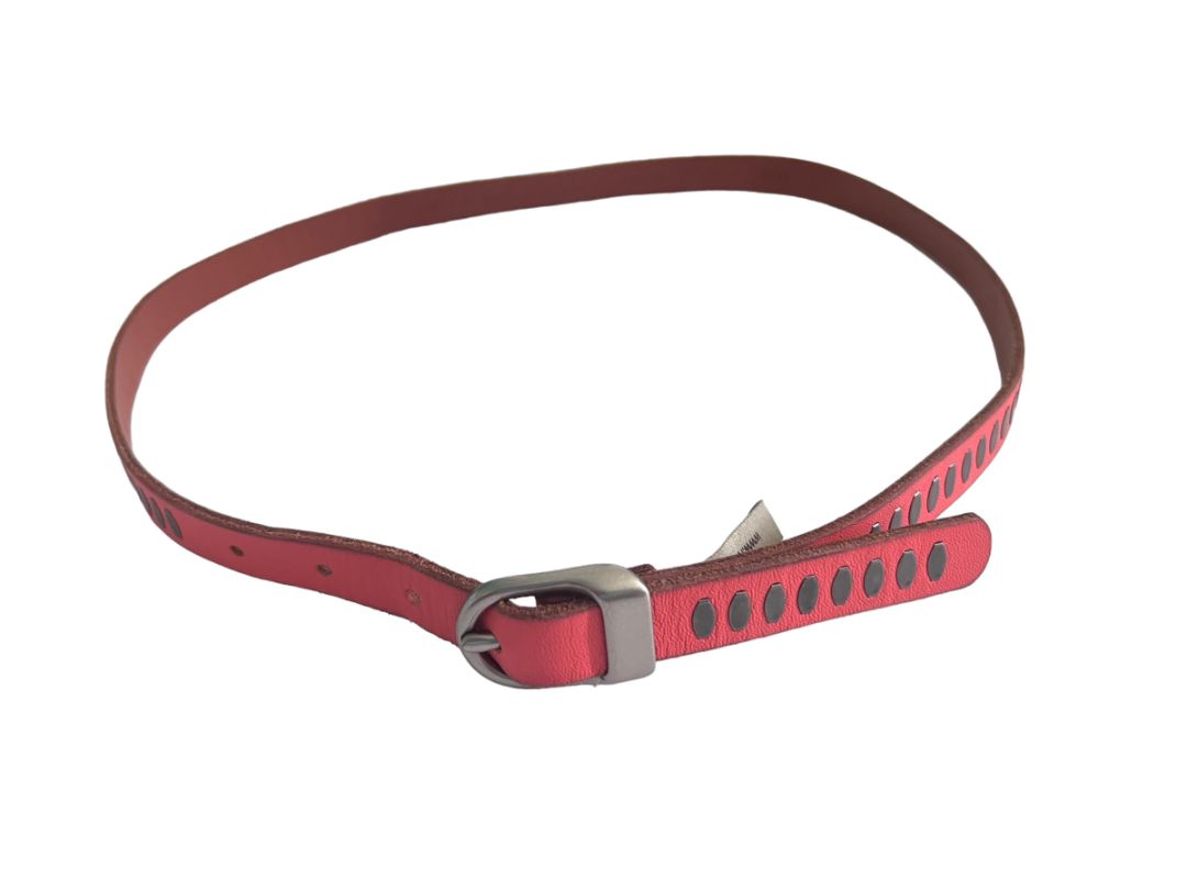Medium Fossil Coral Leather Women's Belt Studded