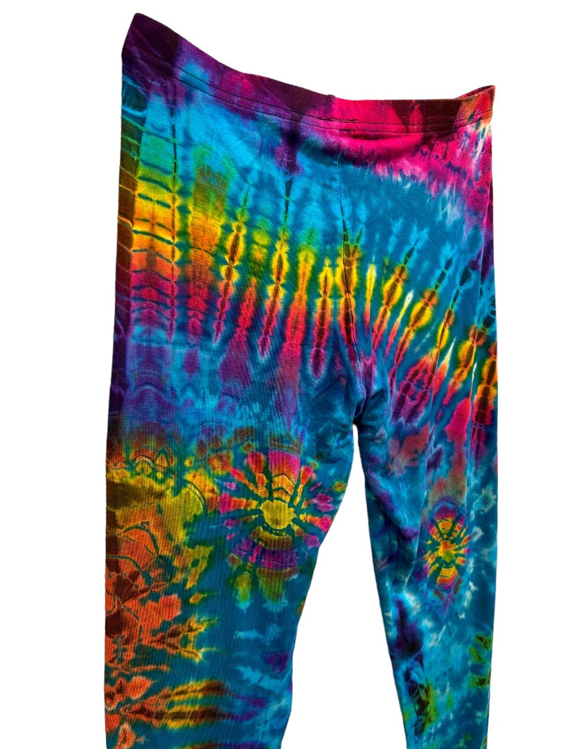 XL Culture Shop Girl's Youth Bright Tie Dye Leggings Vibrant Ankle Length
