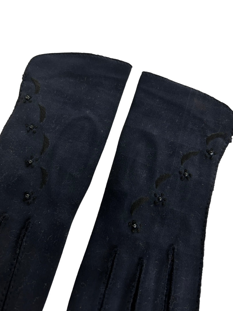 Size 6.5 Van Raalte Vintage 1950s Midnight Blue American Double Woven Shrunk Cotton Hand Sewn in Japan