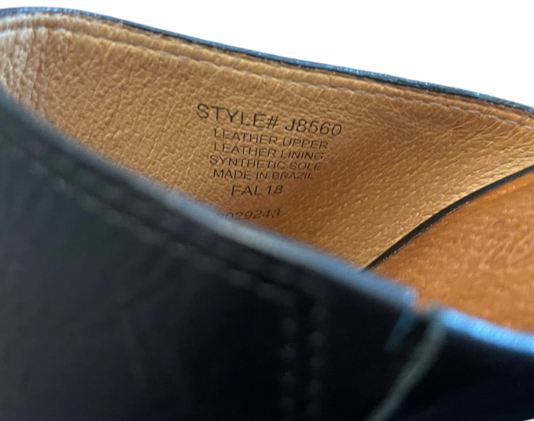 Size 7.5 Madewell The Harper Black Leather Mules J8560 Stacked Heel