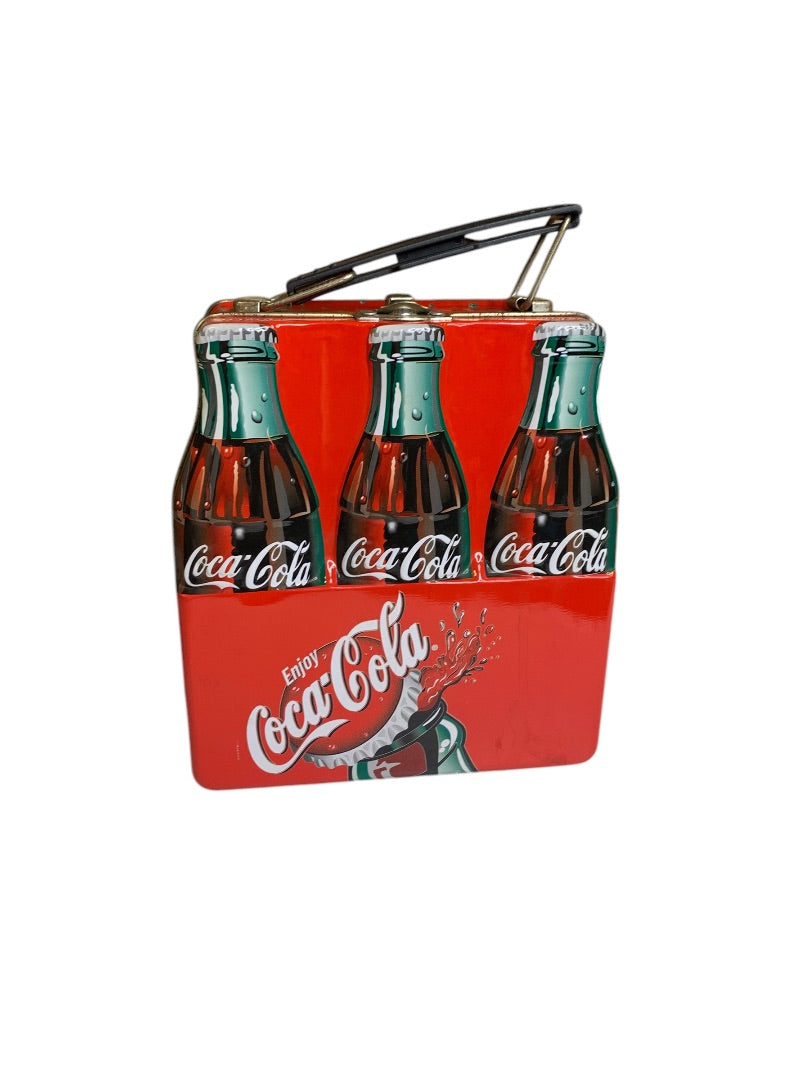 Coca-Cola Tin Lunch Box Clasp 6 Pack Look 6.25" x 2.5"