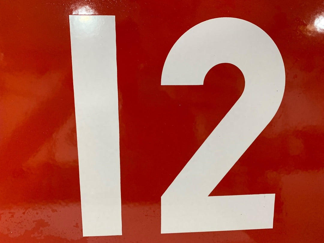 Vintage Porcelain on Metal Sign "Gate 12" 35.5 x 12 Inch Heavy Gauge