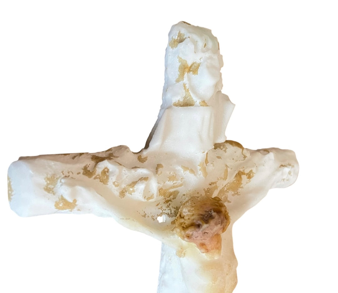 Unique Plaster Mold Crucifix Jesus on the Cross 13.5 x 7.5"