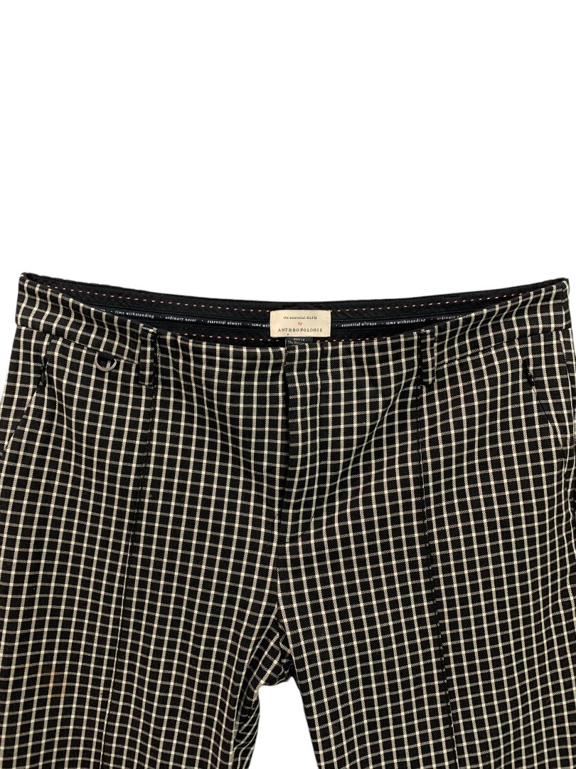 Size 12 Anthropologie Womens The Essential Slim Black White Crop Pants