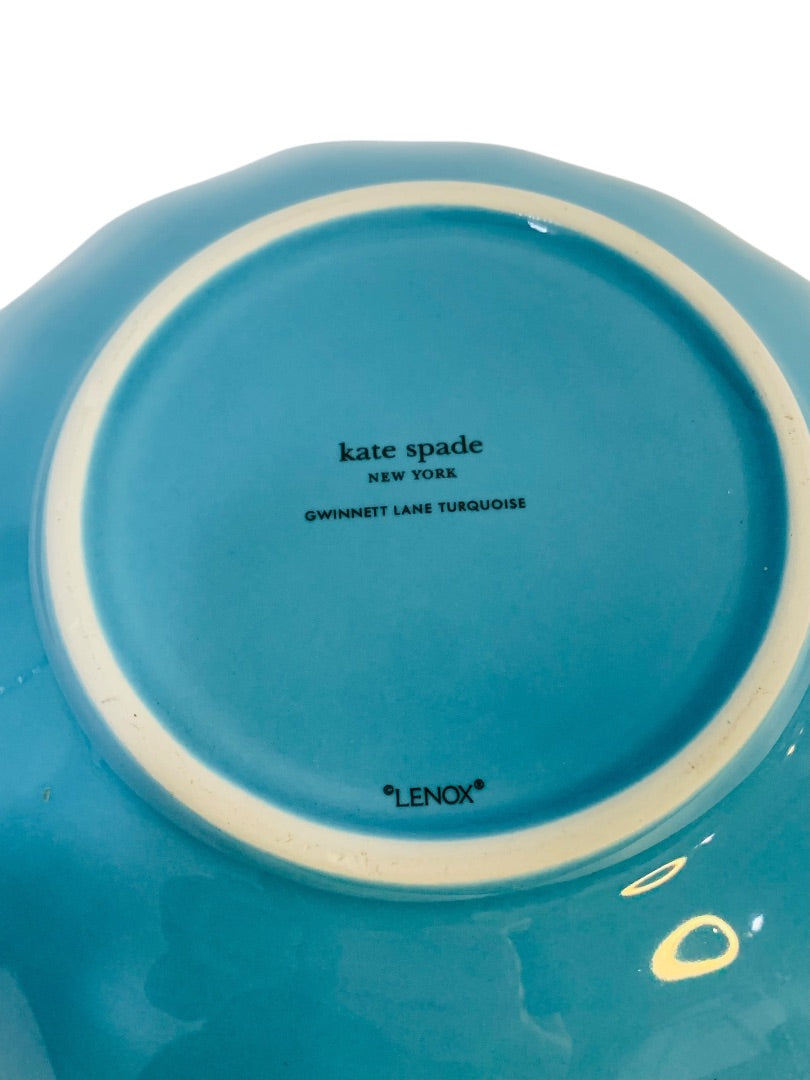 Lenox X Kate Spade Gwinnett Lane Turquoise 8 Inch Pasta Bowl Individual