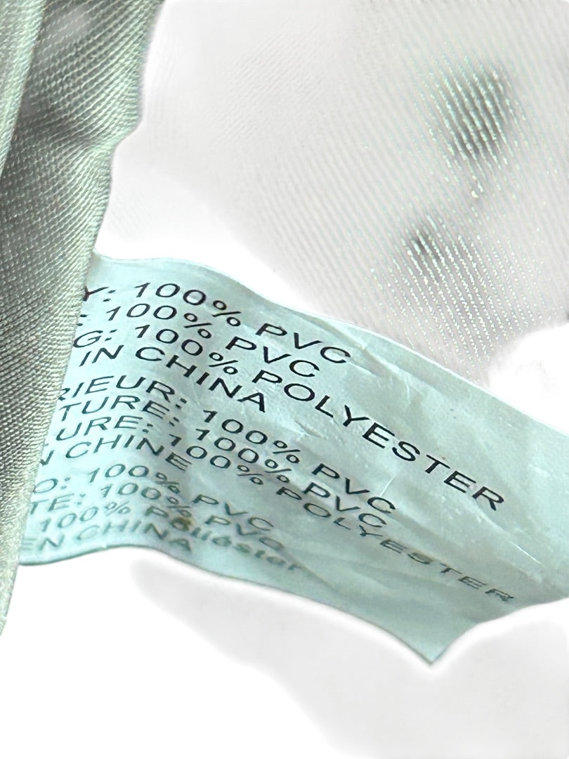 Anne Klein Tote Bag Brown Tan Monogram Chain Strap Purse Zip Pocket Logo