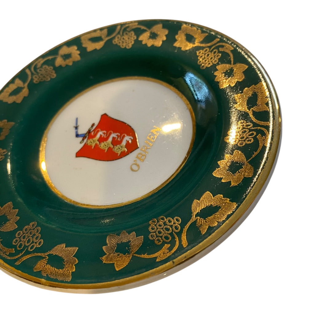 Vintage Arklow Pottery O'Brien Crest Historic Families of Dublin Plate 4.25 Inch