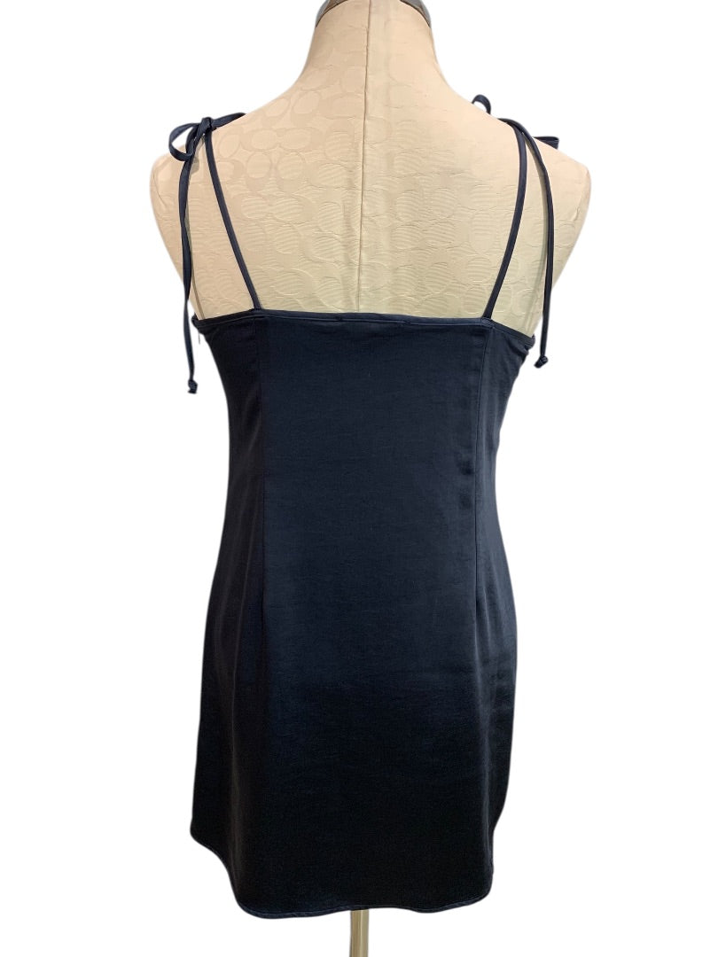 Medium L.A. Hearts Navy Blue Satin Satin Tie Shoulder Dress