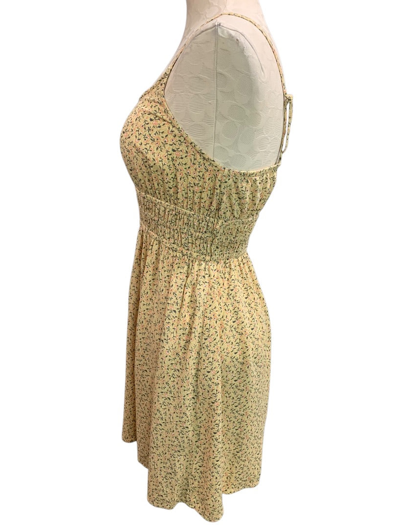 Small American Eagle Sundress Yellow Floral Banded Waist