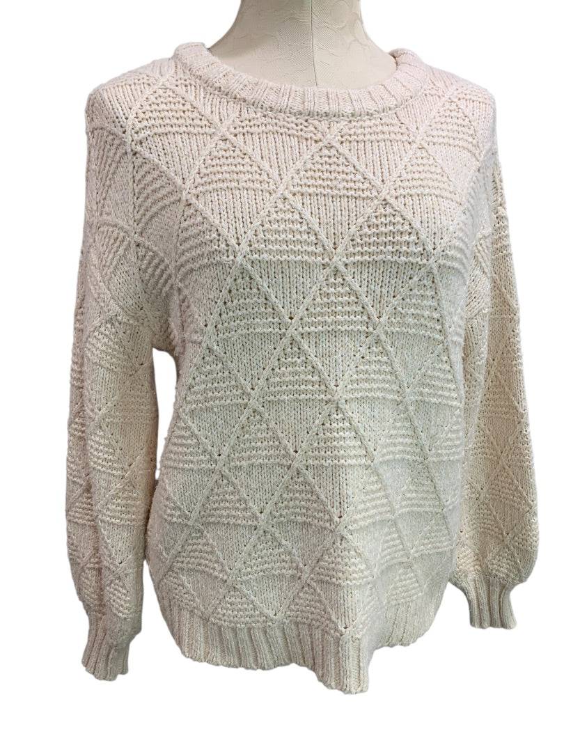 XS American Eagle Womens Ivory Diamond Woven Sweater