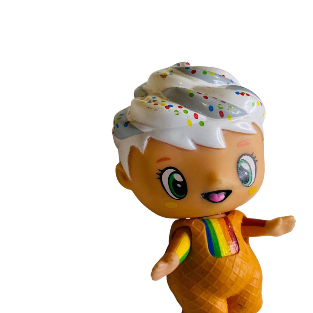 DQ Dairy Queen Lil Blizzard 4 Inch Rainbow Sprinkles Sugar Cone Figure Toy