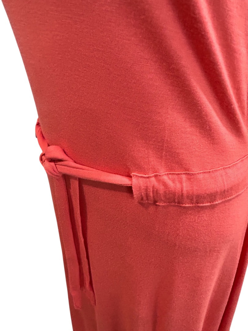 Small Gap Coral Jersey Knit Dress Soft Sleeveless Tie Waist