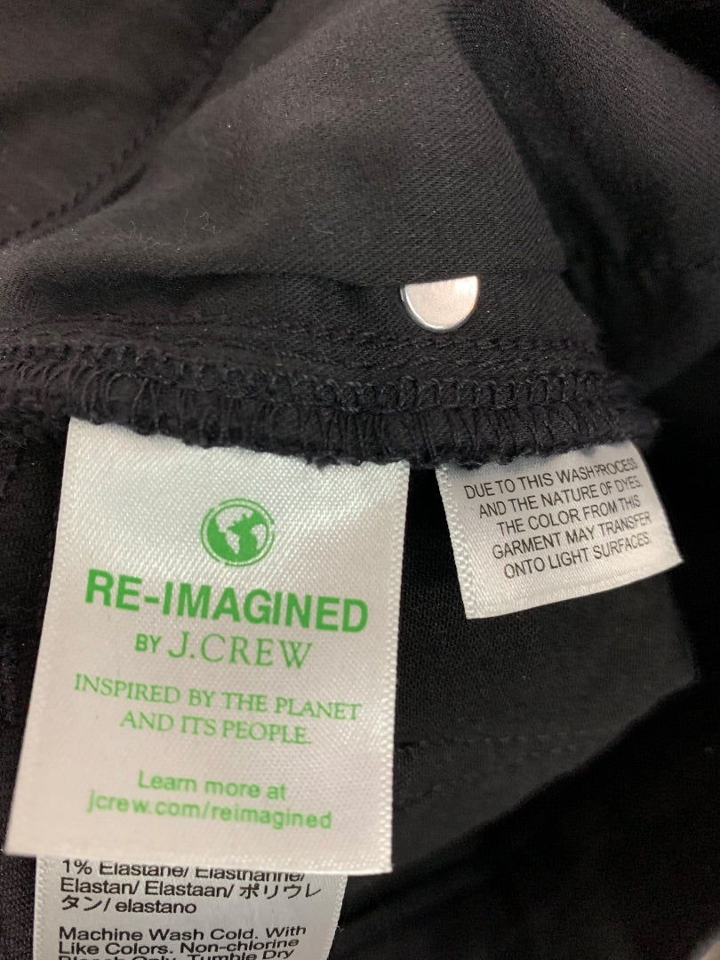 Size 25 J.Crew Womens Black 8" Mid-Rise Skinny Jeans Stretch Denim