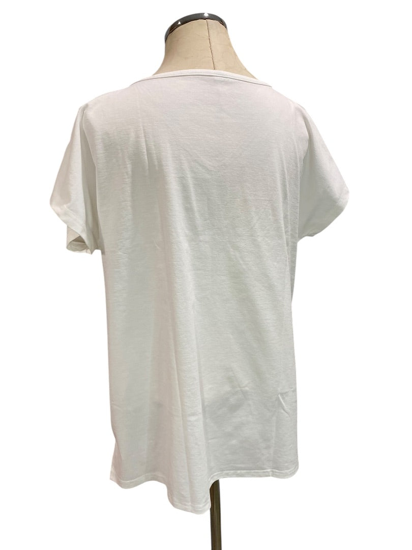 Large Set of 2 Womens New Activewear Tops V-Neck Tshirts Black White