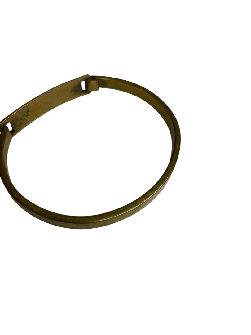 Stone Cooper Brass Bangle Bracelet Lattitude and Longitude