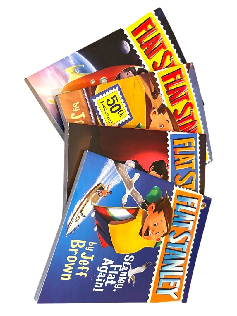 Box Set of 4 The Flat Stanley Collection Jeff Brown Paperback Books