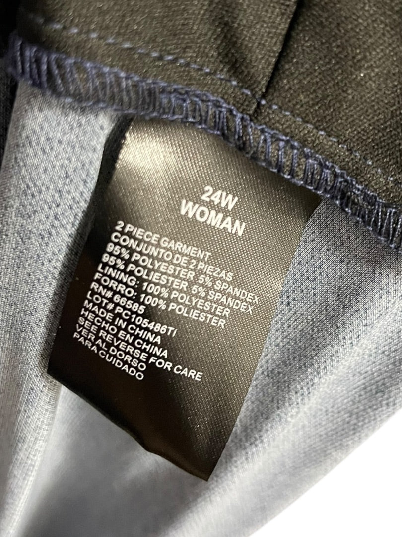 Size 24W Perceptions Woman 2 Piece Dress with Faux Denim Jacket