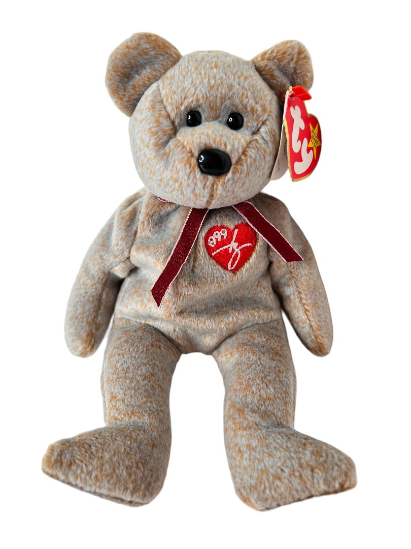 Ty Beanie Babies 1999 Signature Bear Tan Heart Tags