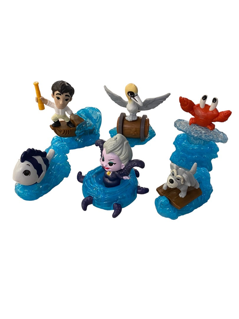 McDonalds Disney The Little Mermaid Set of 6 Rolling Toys