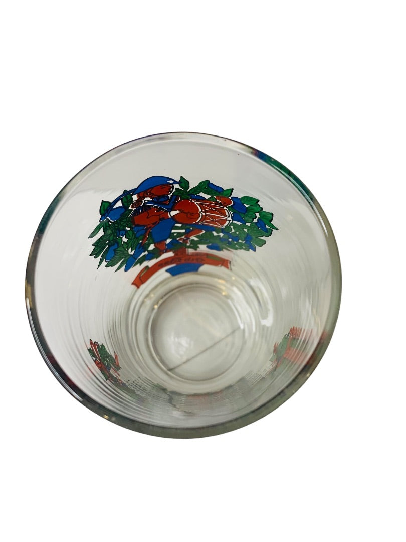 Vintage Tumbler Glass Taylor Smith & T 9th Day of Christmas 10 oz Drinking