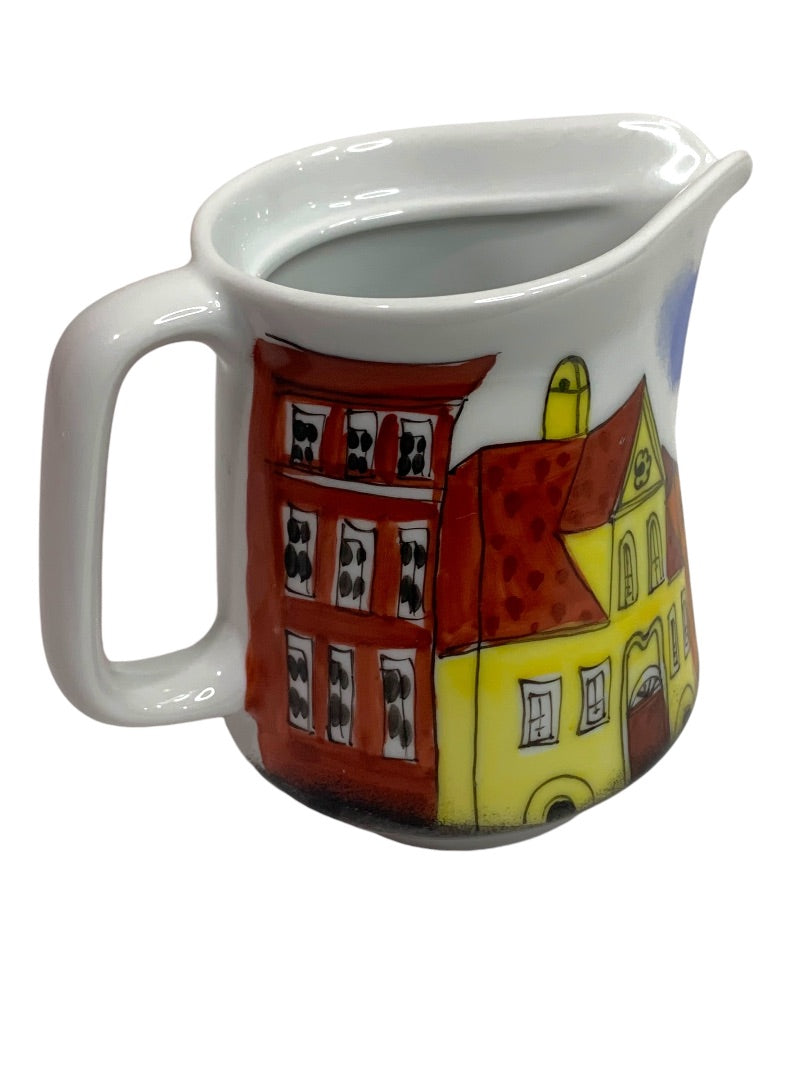 Small Creamer Pitcher Hand Painted Tallinn Estonia 4 Inches