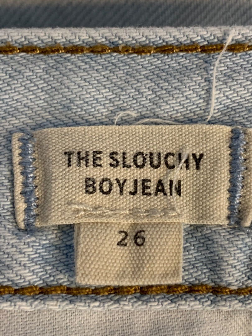 Size 26 Madewell Jeans The Slouchy Boyfriend Womens Light Wash Distressed