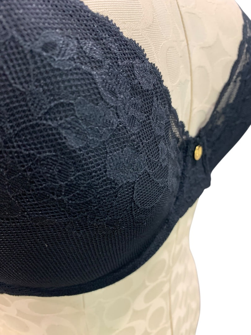 32DD Natori New Cherry Blossom Bra Black Underwire Push-Up