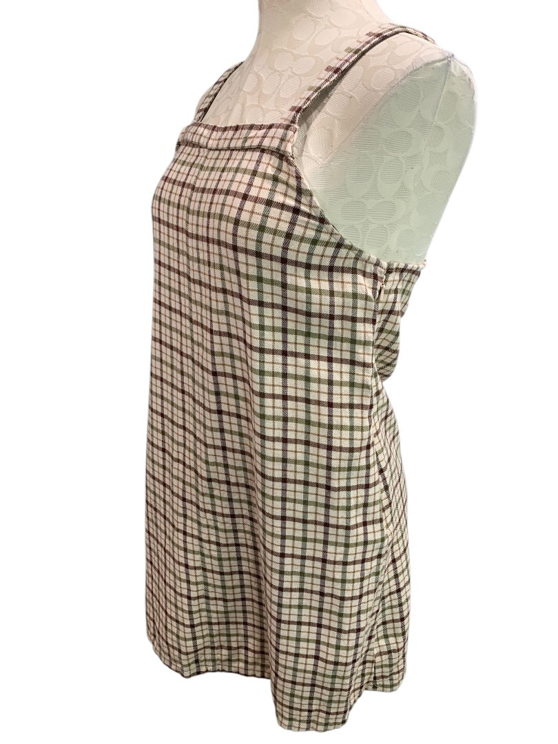Small American Eagle Plaid Jumper Dress Lightweight Flannel Cotton