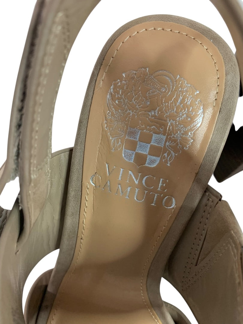 Size 6 Vince Camuto Womens Brown Suede Sandals Bebendy 3" Block Heel