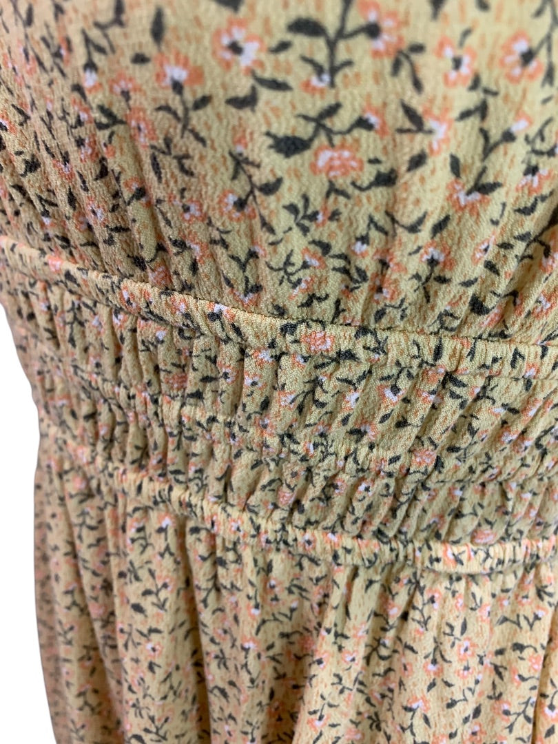 Small American Eagle Sundress Yellow Floral Banded Waist