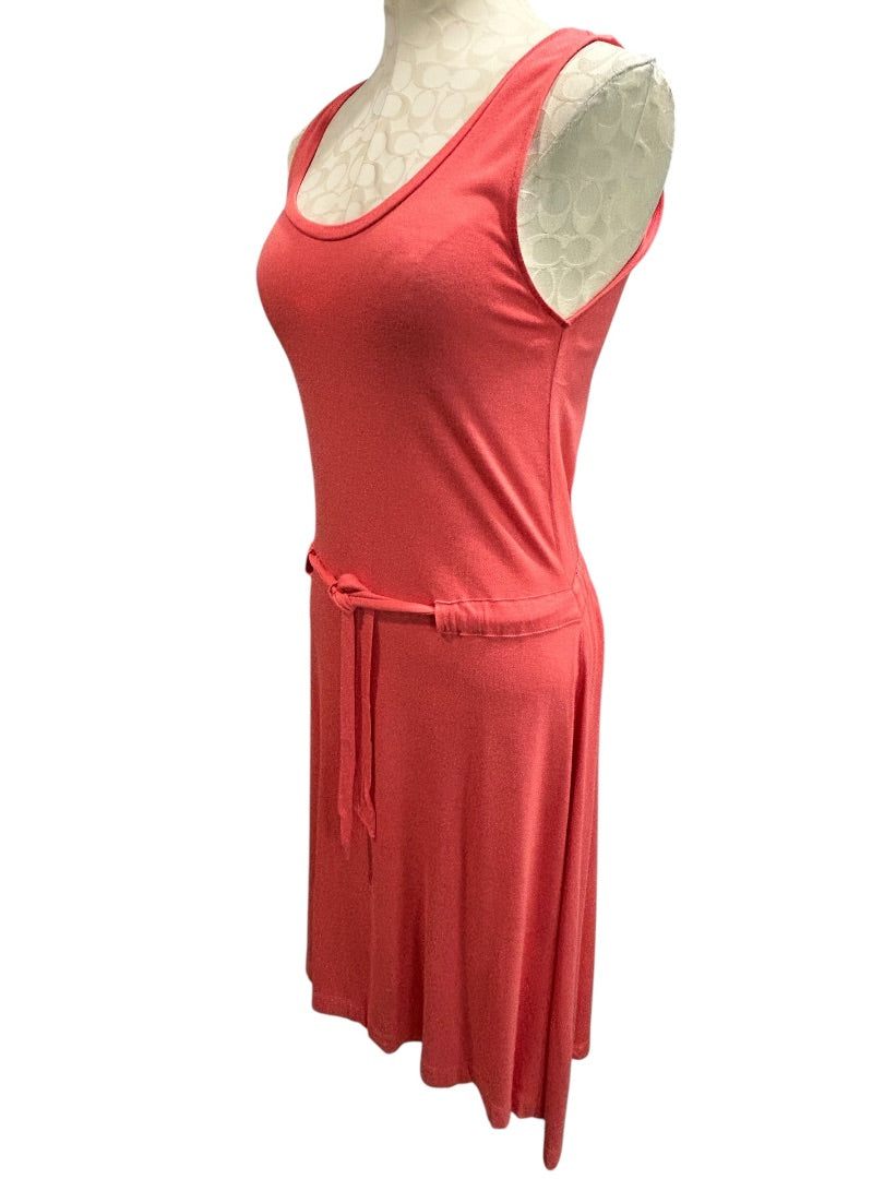 Small Gap Coral Jersey Knit Dress Soft Sleeveless Tie Waist