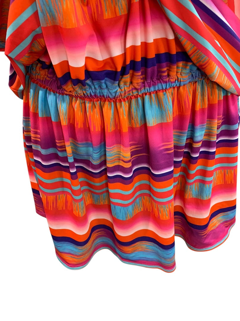 XL La Blanca Womens Swim Coverup Dress Blouson Style Multicolor