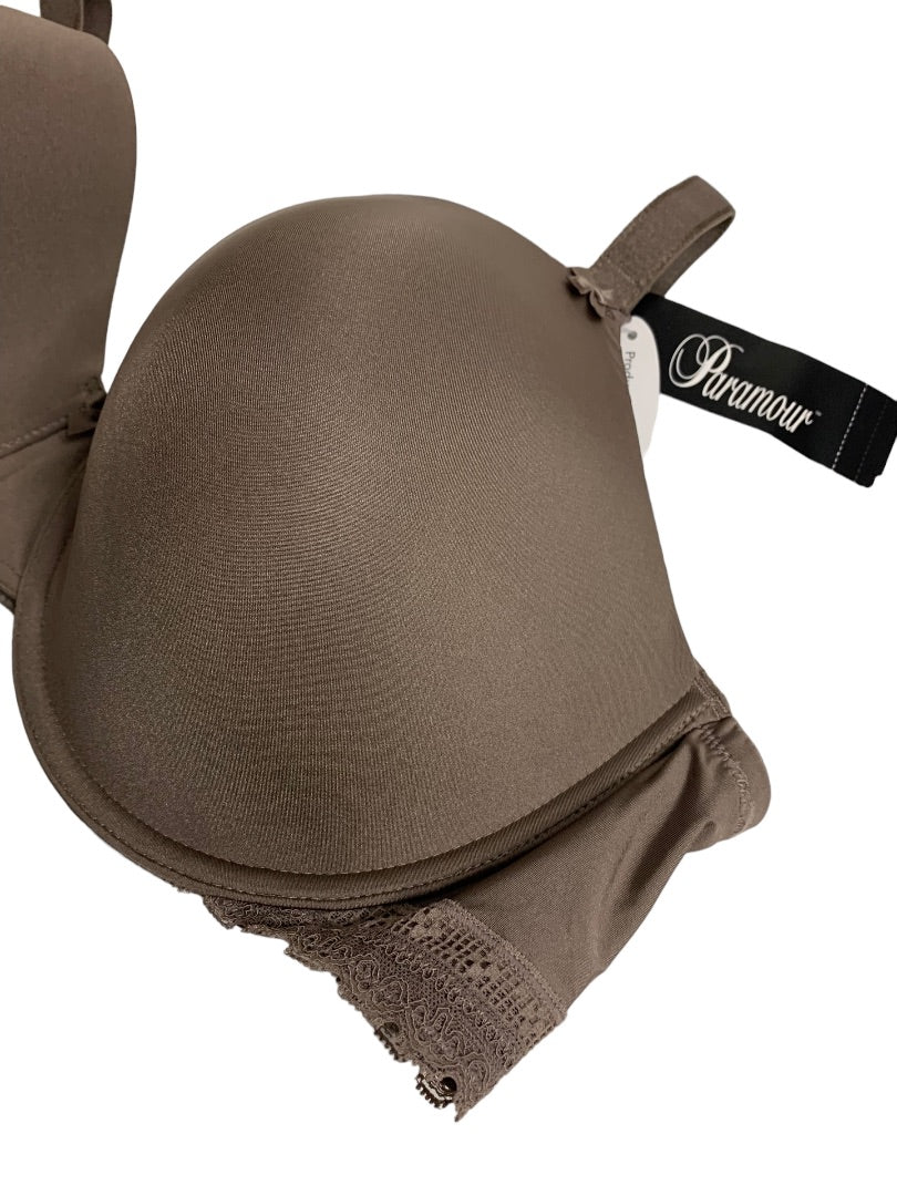 42DDD Paramour Gorgeous Contour New Paddded Underwire Bra Mink Brown 255455