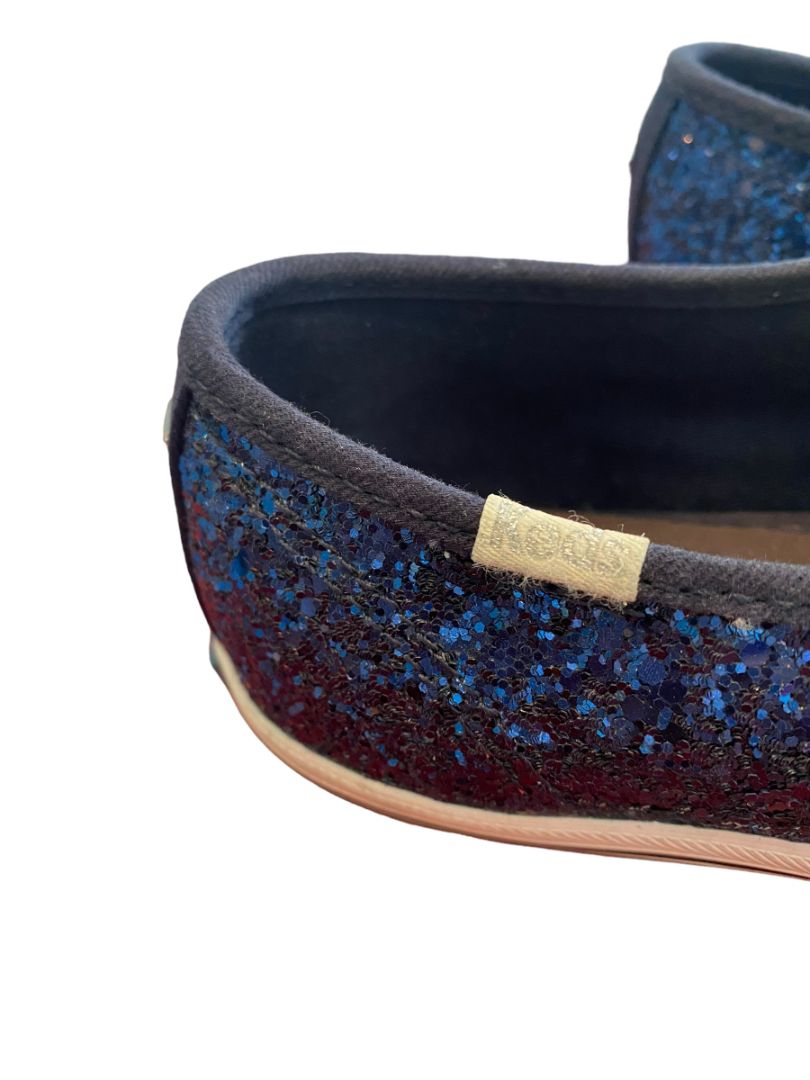 7 M Keds Kate Spade Collab Navy Blue Glitter Classic Sneakers Lace Up
