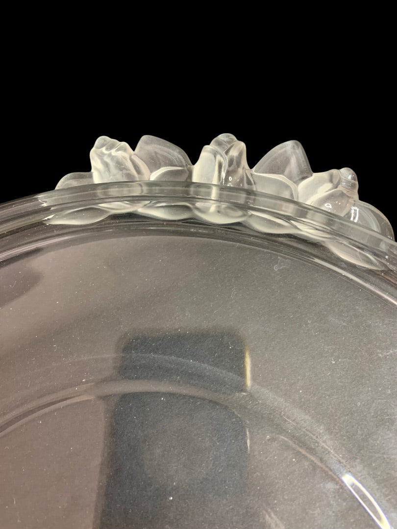 Mikasa Vintage 11 Inch Cake Plate Rosebud Satin Glass Handled